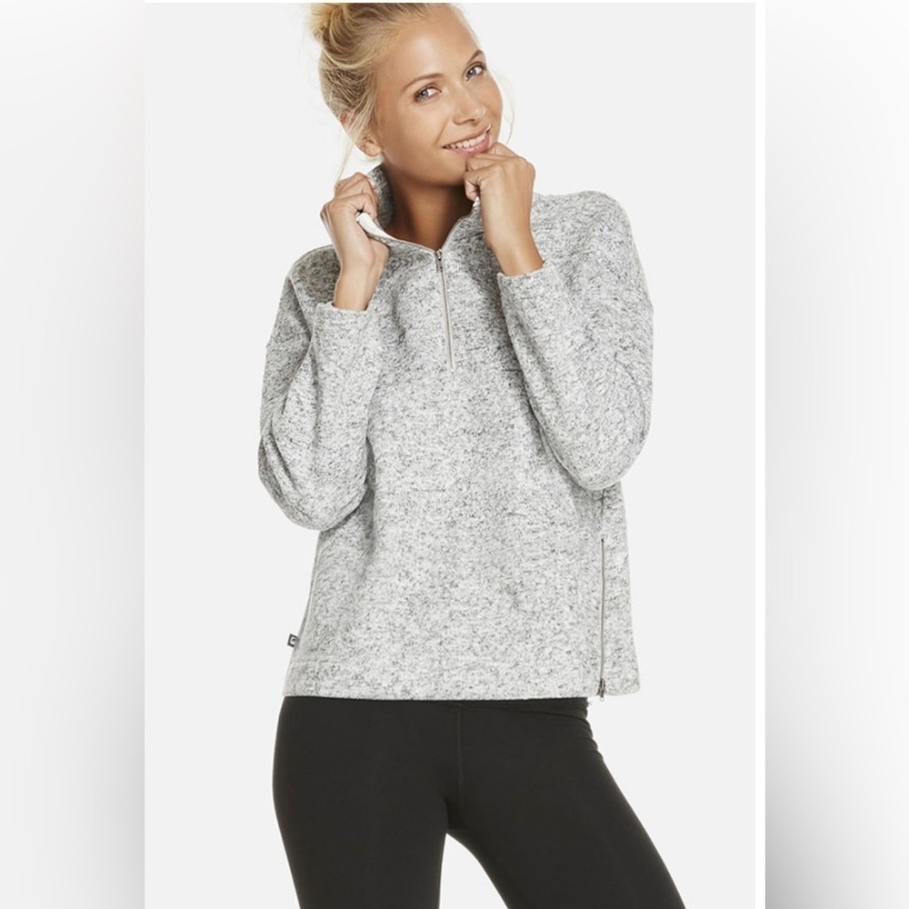 Fabletics Alpine Quarter Zip Heather Gray Pullover Fleece Size Large